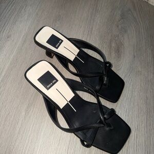 Dolce Vita Black Square Toe Heeled Sandals Size 6
